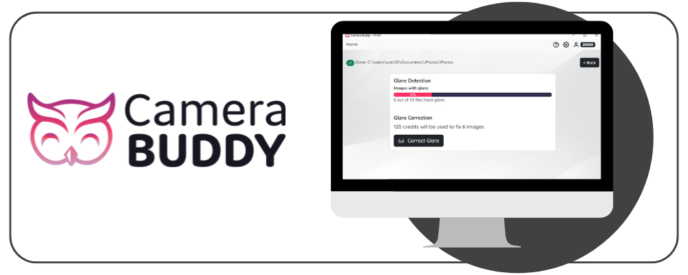 Camera Buddy app to batch detect and remove glasses glare from portraits